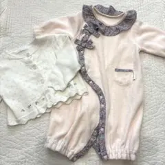 プティマイン　ロンパース、べべ　カーディガン
