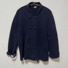 J.CREW 【L】くるみボタン コットン100% ニットジャケット ネイビーのサムネイル