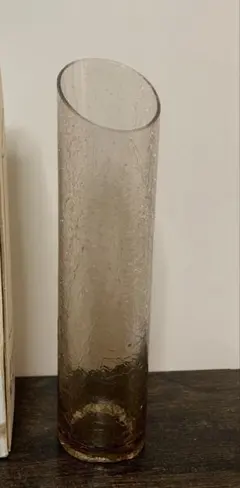 手作りガラス製 一輪挿し 花瓶 花器 フラワーベース　ひび割れ