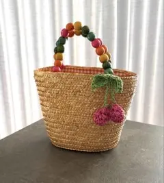 BEAMS mini ビームスミニ キッズ カゴバッグ チェリーモチーフのサムネイル