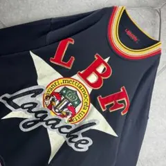 SP古着 トレーナー ド派手ロゴ 贅沢刺繍 リンガー レトロ 日本製