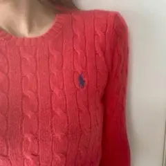 상태좋음 カシミヤ ラルフローレン ケーブル ニット セーター カーディガン