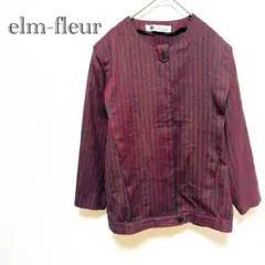 【elm-fleur】 ストライプ柄ジャケット 個性派デザイン 大きめサイズ