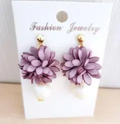 550②# ピアス ハンドメイド フラワー レジン 桜 夏ピアス 秋ピアス
