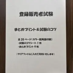 オリジナル版　登録販売者試験 まとめプリント＆試験のコツのサムネイル