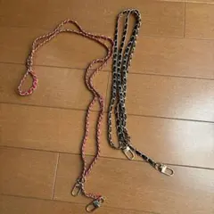 ショルダーストラップ 赤と黒 編み込み