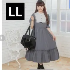 新品4L 青木美沙子 グレーチェック ワンピース - メルカリ