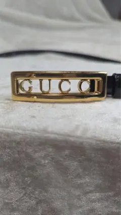 GUCCI ロゴバックル レディースベルト ブラック、ゴールド