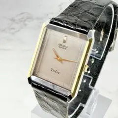 【新品電池 希少】 セイコー ドルチェ スクエア コンビ シルバー文字盤