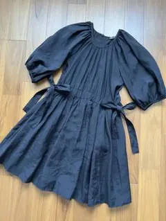 ザラZARA ブラックチュニック ブラウス　ミニワンピース　サイドリボン　S