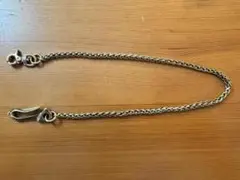 真鍮製　ウォレットチェーン フック　約54.5cm 編み込みデザイン　幅6mm