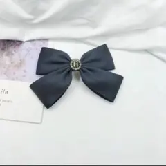 ダークブルー リボン型ヘアアクセサリー