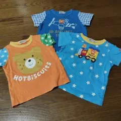 即日発送３枚ミキハウス HOT BISCUITS Tシャツ 半袖70　80サイズ
