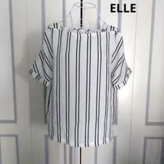 ELLE ストライプ 半袖トップス ブラウス　トップス　モノトーンのサムネイル