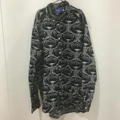 【東京ディズニーリゾート】トイストーリー エイリアン 黒×グレー 総柄シャツ M