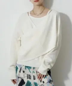 2WAY FRONT TWIST SET KNIT TOPS