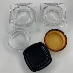 灰皿 5個セット クリア・黒・琥珀色
