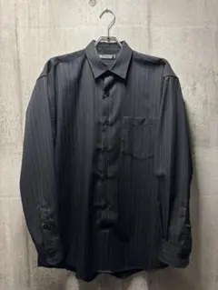 23AW マインデニム ウールサージストライプビッグシャツ 1 ブラック