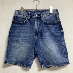GU デニムショートパンツ ブルー Sサイズのサムネイル