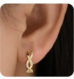 ピアス ジルコニア　ゴールド