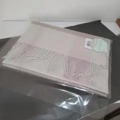 ＜フルラ / 雑貨＞カシミヤ波付ラメチェックマフラー　ペールピンク
