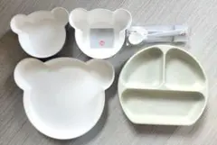 【tak】【バンキンス】　クマ型　ベビー用食器セット　吸盤