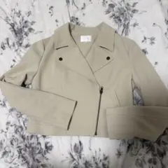 rienda リエンダ ライダースジャケット ベージュ S