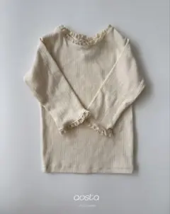 Aosta レース襟カットソー アイボリー　L