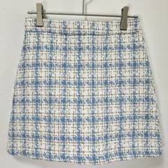 【titty&Co.】ミニスカート風 キュロット 青白チェック ガーリー/Sのサムネイル