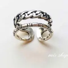 silver925 2連チェーンリング/シルバー925 リング　ring