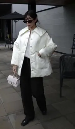 Bow.a SATIN JACKET ホワイト