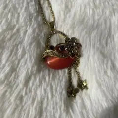 ✨新品未使用＊ロングネックレス お花 ちょうちょキラキラ ゴールド