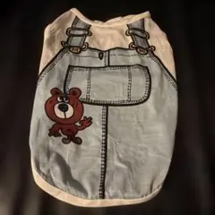 犬用 オーバーオール風 ペット服 くま柄