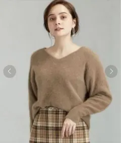 美品　ユナイテッドアローズ　グリーンレーベルリラクシング　Vネック ニット　赤