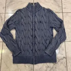 Polo Ralph Lauren ブルー ケーブルコットンニット