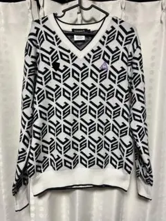 le coq sportif ゴルフ セーター 総柄 Vネック L