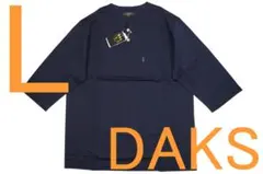 在庫処分価格ダックスDAKS男性用ヘンリーネック八分袖Tシャツ（L）№17新品のサムネイル