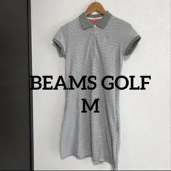 BEAMS GOLF 半袖ポロシャツワンピース　ボーダー　グレー　Mサイズのサムネイル