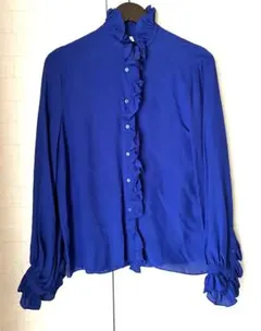 ZARAザラ　トップス　フリル シアーシャツブラウス 長袖　春夏　美品