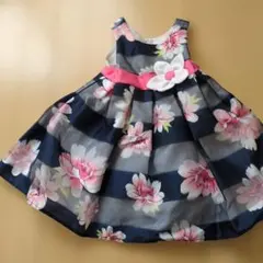 【Jona Michelle】ジョナミッシェル　フラワーモチーフ付きドレス　80