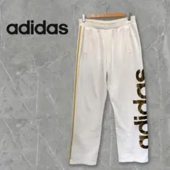 adidas 00s ワイド スウェットパンツ サイドロゴ 白×金 y2kのサムネイル
