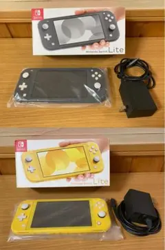 【2台セット】Switch Lite グレー＆イエロー＋付属品