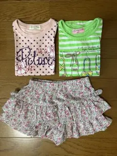 【110】フリルショートパンツとTシャツ2枚セット