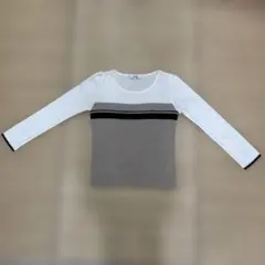 ストライプデザイン 長袖ニットセーター