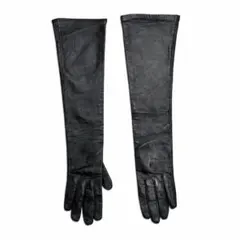 ブラックレザー ロンググローブ ヴィンテージスタイル 本革 手袋