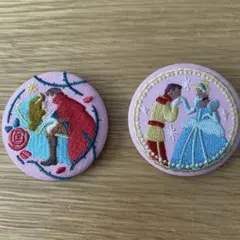 ディズニー刺繍缶バッジセット 2個