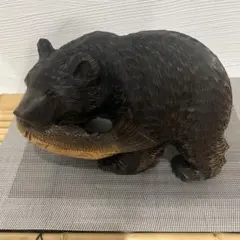 1971製 希少木彫り クマの置物 鮭 民芸品 1971製 希少木彫り クマの置物 鮭 民芸品 - メルカリ