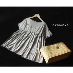 evam eva エヴァムエヴァ ギャザー プルオーバー ブラウス 2024ss 