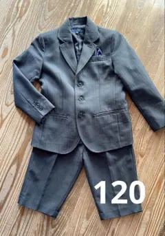 y*^様 男の子のスーツ 上下セット120cm グレー 卒園式 入学式