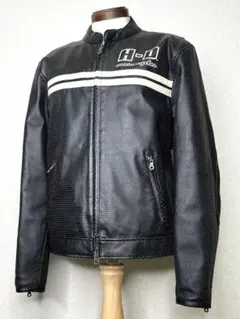 美品◇ハーレーメッシュ革ジャン 黒ショベル◇ライダースUSA★TOPGUNダイナのサムネイル
